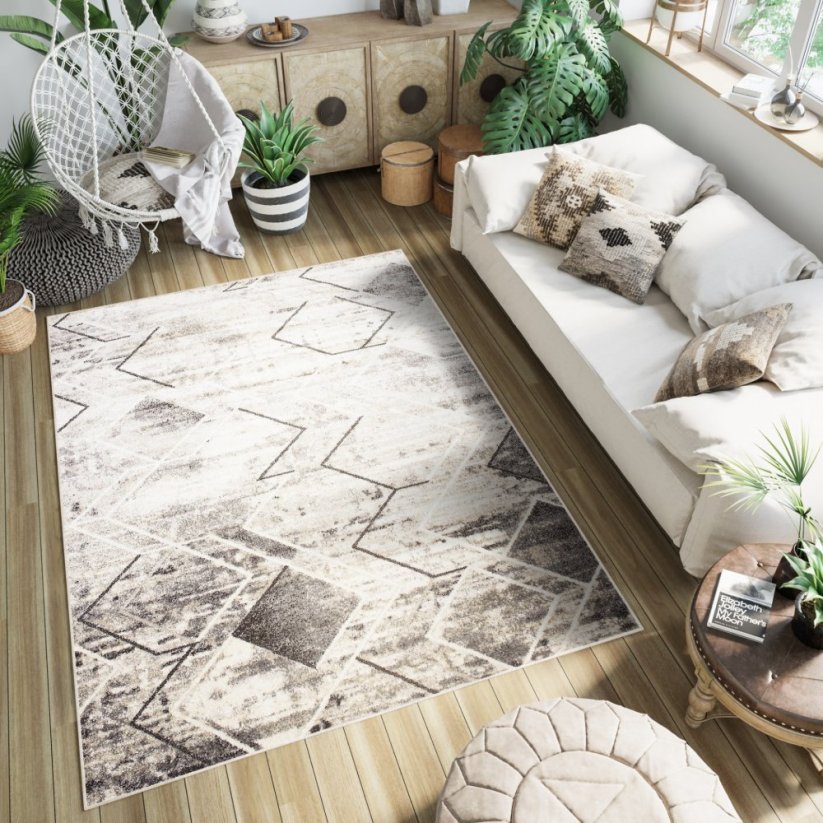 Vielseitiger moderner Teppich mit geometrischem Muster - Die Größe des Teppichs: Breite: 120 cm | Länge: 170 cm
