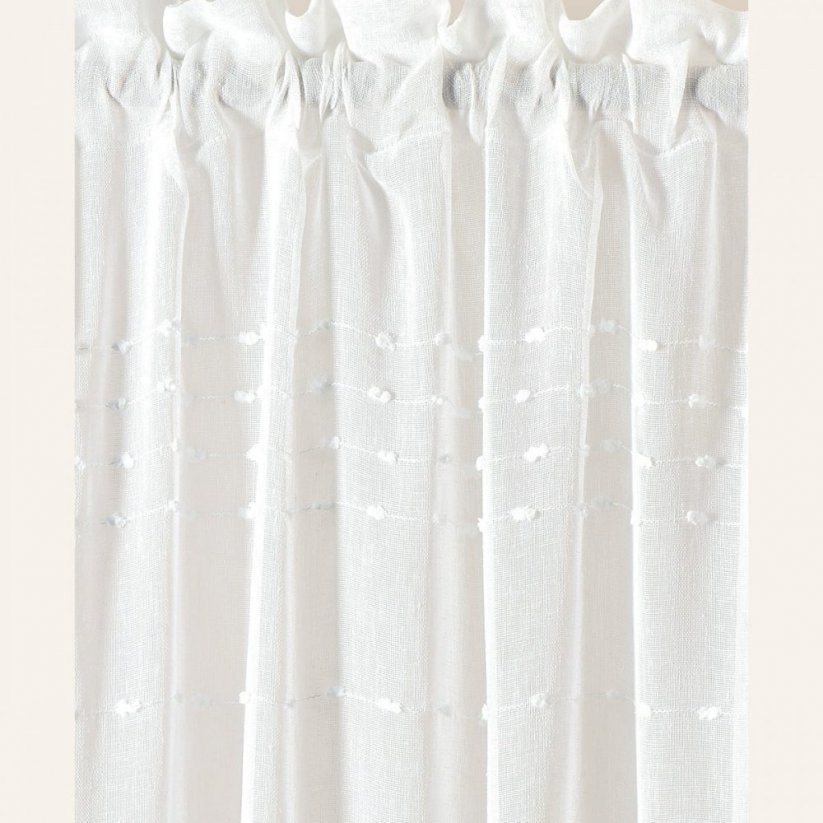 Visokokakovostna bela zavesa  Marisa   z obešalnim trakom 140 x 250 cm
