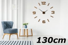 Veliki samoljepljivi sat od hrastovine 130 cm