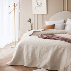 Schöne weiche Tagesdecke Leila in creme 170 x 210 cm