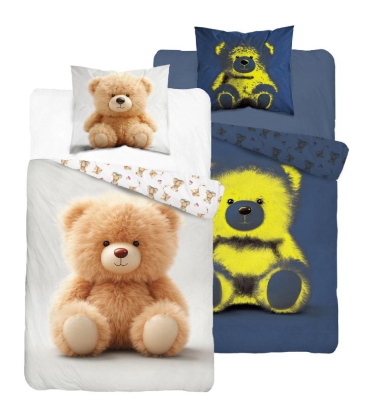 Pamut ágynemű gyerekeknek világít a sötétben - Merry macko