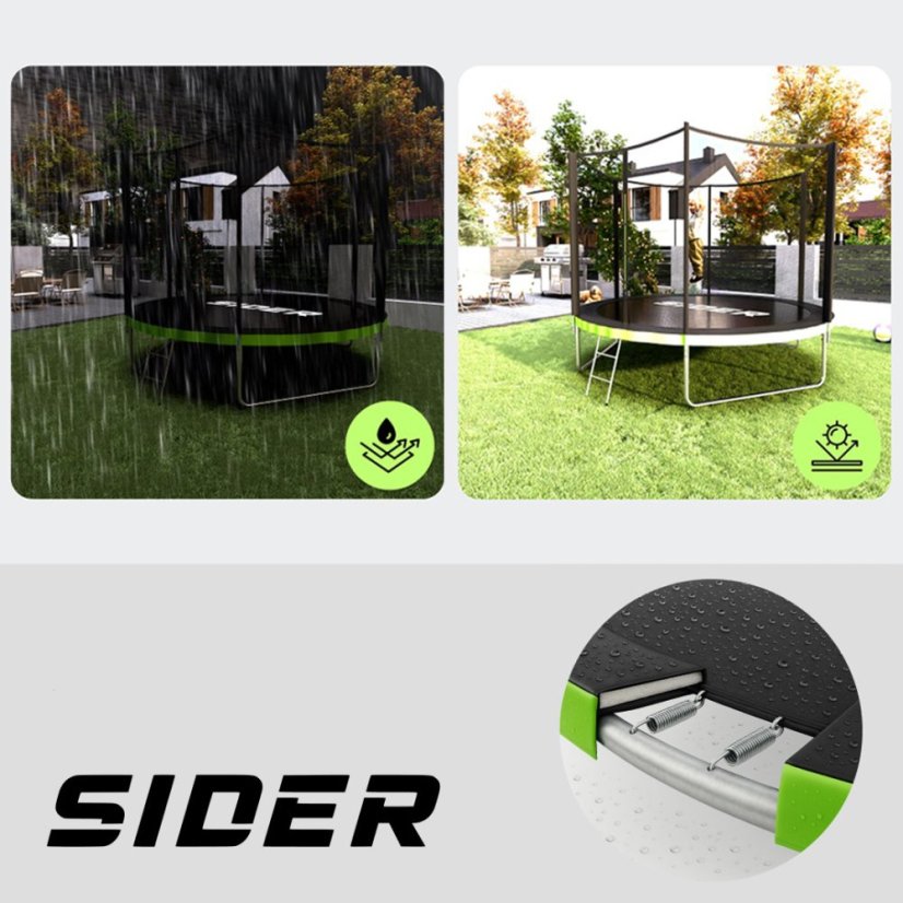 Zahradní trampolína pro děti, ochranná síť, stabilní konstrukce 8FT Ø 252 cm