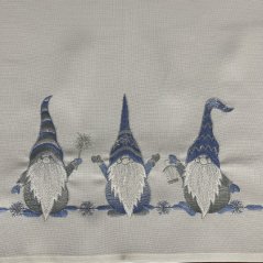 Crăciun serigrafie cu broderie albastră de elfi