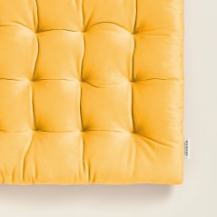 Luxuriöses gelbes Velours-Stuhlkissen