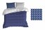 Lacné posteľné obliečky modrej farby so vzorom krížikov