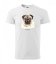 Pánske tričko s potlačou pre milovníkov plemena psov mopslíkov - Farba: Biela, Veľkosť: XL