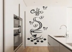 Autocolant de perete pentru bucătărie ceașcă de cafea fierbinte