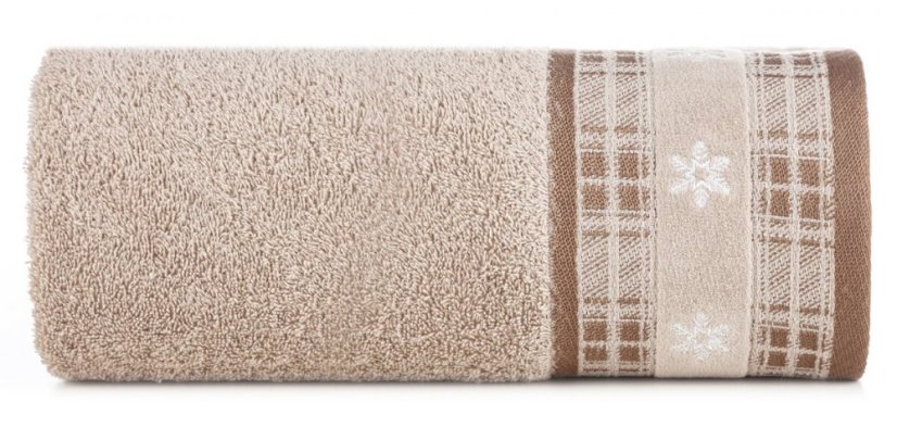 Pamut karácsonyi törölköző bézs