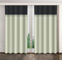 Bézs kétszínű dekoratív hálószobai függöny