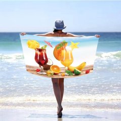Strandtuch mit Sommergetränkemotiv