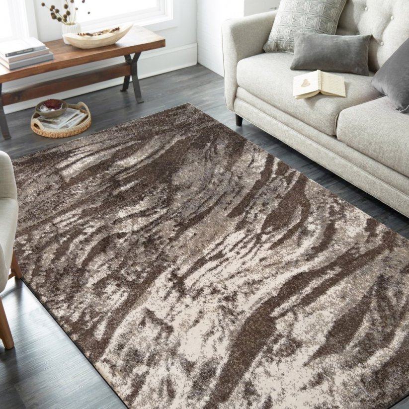 Praktický koberec do obývacího pokoje s jemným vlnitým vzorem v neutrálních barvách - Rozměr koberce: Šířka: 240 cm | Délka: 330 cm