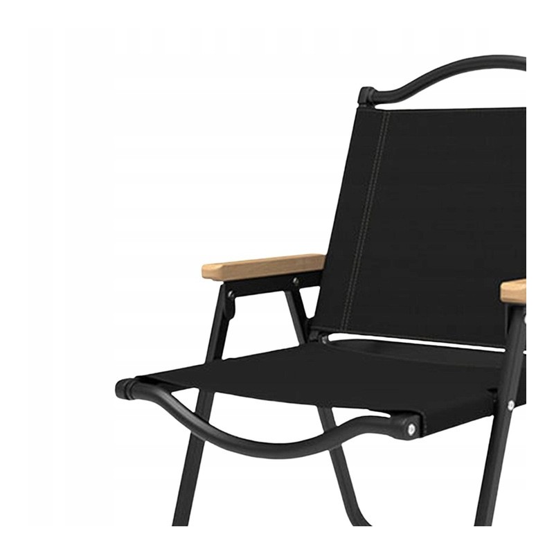 Összecsukható túraszék 130 kg teherbírással - fekete színben