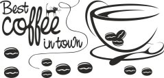 Adesivo murale con testo BEST COFFEE IN TOWN