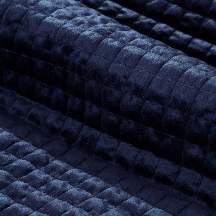 Cuvertură de pat frumoasă culoarea albastru închis cu matalsare la modă