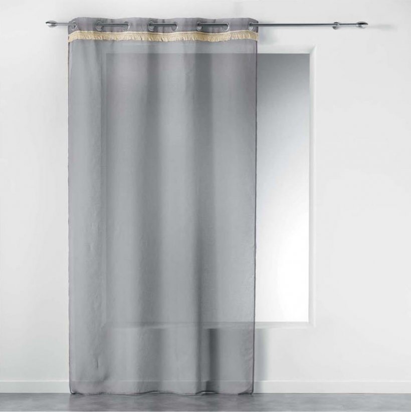 Jednofarebná sivá záclona do obývačky FRANGY