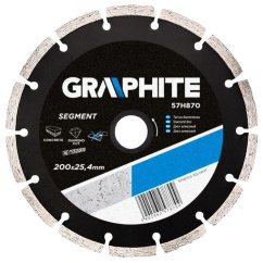 GRAPHITE 57H870 Gyémánt Vágókorong 200 x 25.4 Szegmenses 
