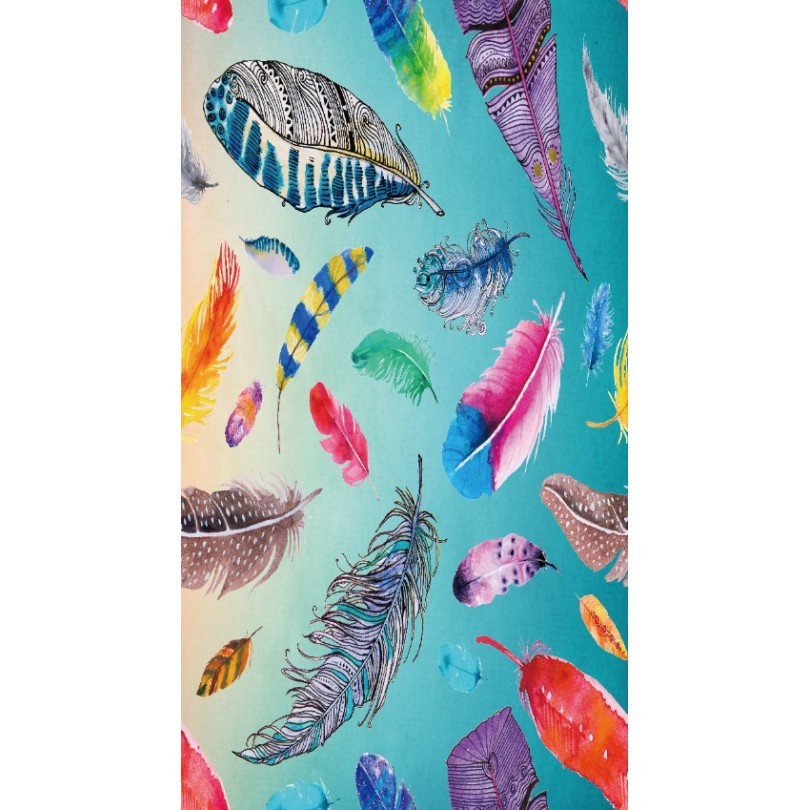 Telo mare con motivo piume colorate, 100 x 180 cm