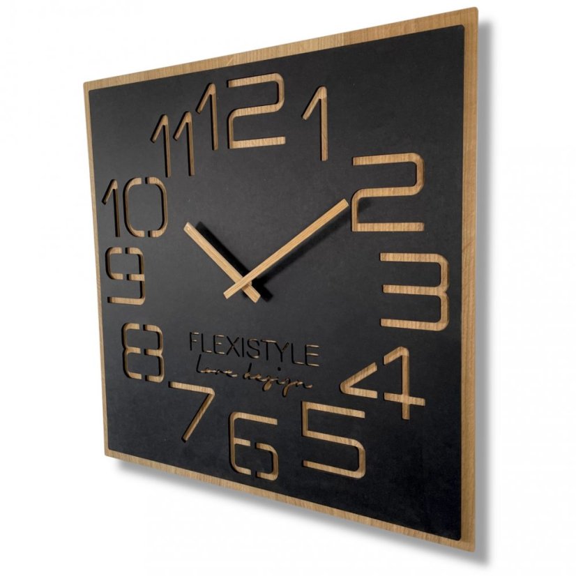 Design falióra fa és fekete szín luxus kombinációjában 60 cm