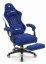 Kényelmes játék- és irodai szék HC-1015 lábtartóval - kék színű