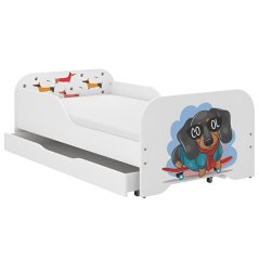 Детско легло 160 x 80 cm с матрак и подматрачна рамка - SKATE DOG