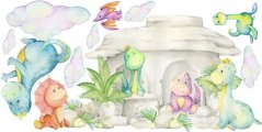 Wandaufkleber für Kinder Cartoon-Welt der Dinosaurier