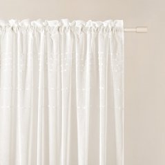 Moderní krémová záclona  Marisa  s páskovým závěsem 300 x 250 cm