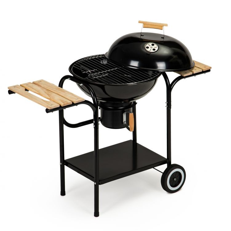 Záhradný gril s vekom, popolníkom a policami