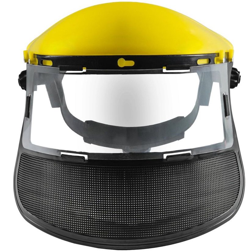 Ochranný štít na tvár pre krovinorez s nastaviteľným uhlom