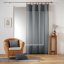 Elegantna siva zavesa z usnjenim vzmetenjem 140x240 cm