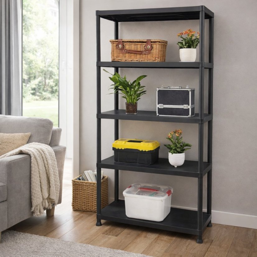 Plastový regál do sklepa a spíže s 5 policemi 180 x 90 x 40 cm