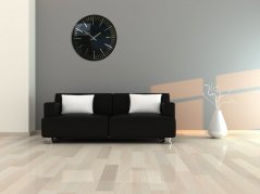 Stilvolle schwarze Uhr für das Wohnzimmer, 50 cm
