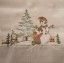 Vánočně prostírání na stůl v béžové barvě se sněhulákem a stromečkem