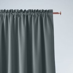Temno siva zavesa Aura z obešalnim trakom 180 x 260 cm