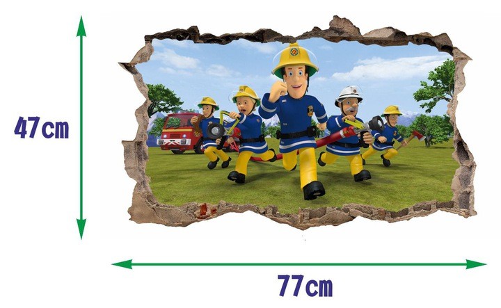 Autocolant de perete cu Pompier Sam 47x77cm