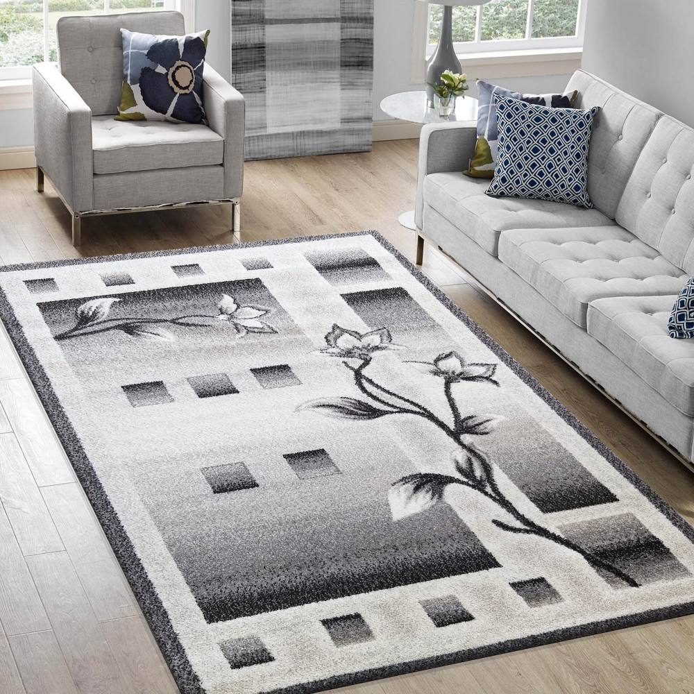 Štýlový koberec do obývačky s motívom kvetov Šířka: 120 cm | Délka: 170 cm