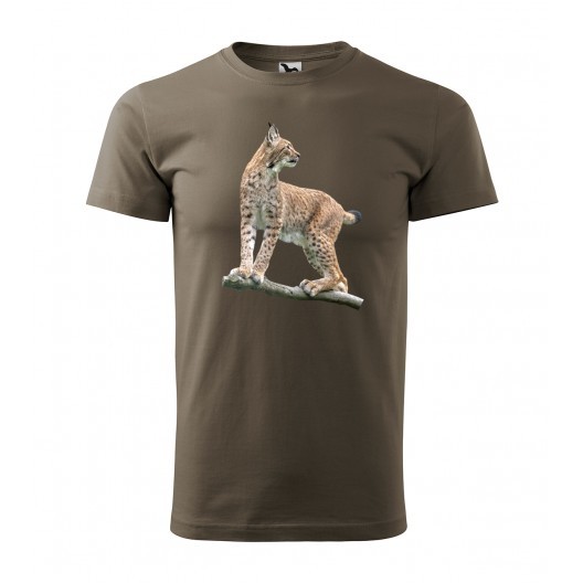 Originálne poľovnícke tričko s motívom rys ostrovid Army S