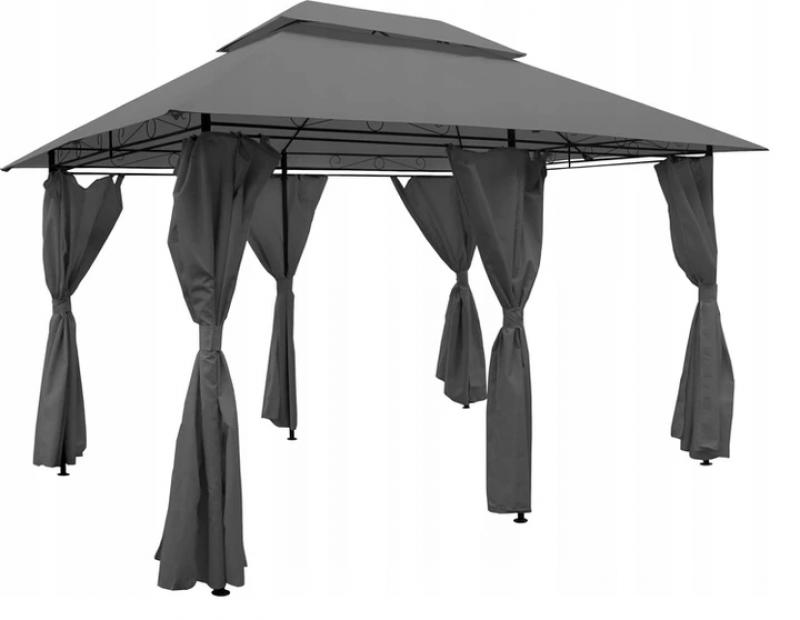 Pavilion de grădină stabil 3 x 4 m Gri