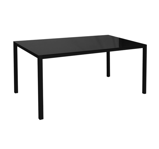 Masă de grădină din sticlă - negru