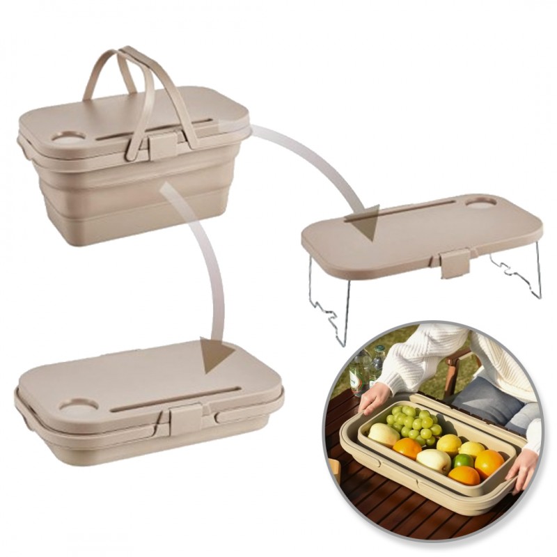 Coș de picnic pliabil 3in1 Bej