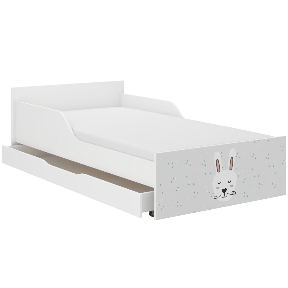 Pătuț pentru copii cu iepurilă somnorosul 160 x 80 cm