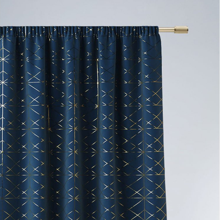 Draperie de lux cu rejansă, într-o combinaţie minunată de culoare albastru granat şi auriu 140 x 260 cm