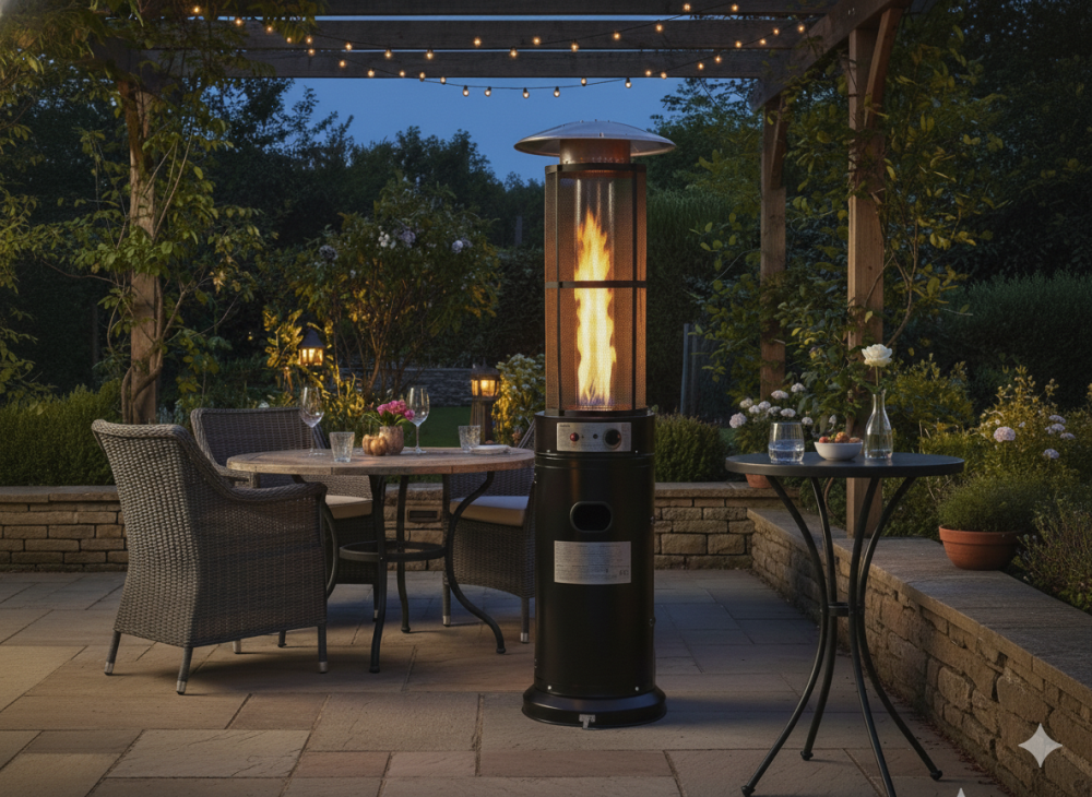 Încălzitor de terasă în negru 180 cm