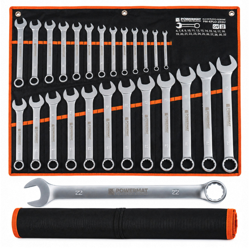 Set de 25 chei inelare 6–32 mm în husă