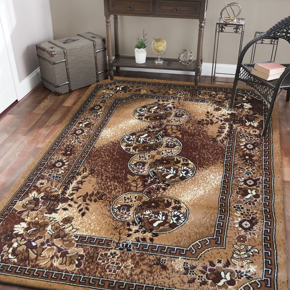Hnědý koberec do obýváku ve vintage stylu Šířka: 80 cm | Délka: 150 cm