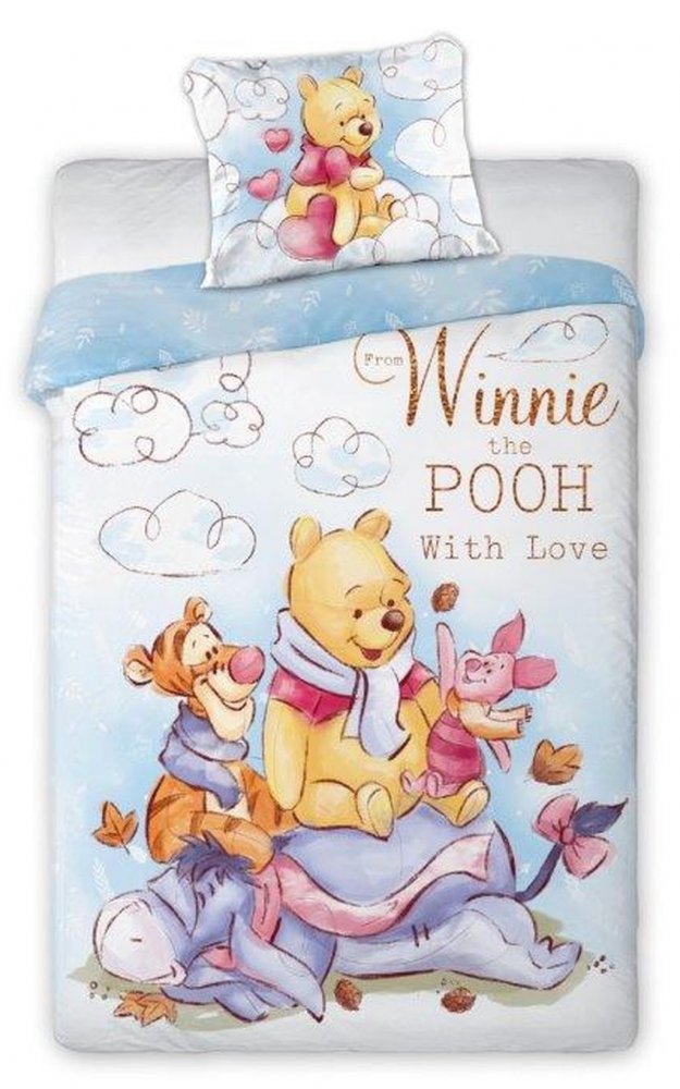 Lenjerie de pat Winnie the Pooh 2 părți: 1buc 140 cmx200 + 1buc 70 cmx80