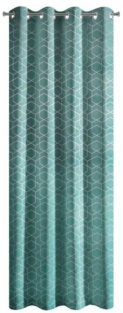 Perdea monocromatică finisată cu imprimeu geometric 135 x 250 cm