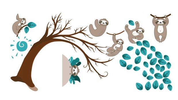 Autocolant decorativ de perete Monkeys In The Trees 60 x 120 cm