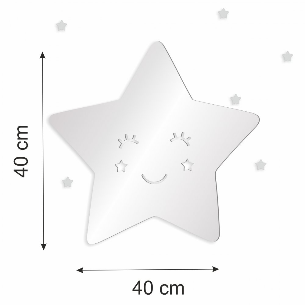 Oglindă decorativă de perete pentru copii cu un motiv vesel de stea