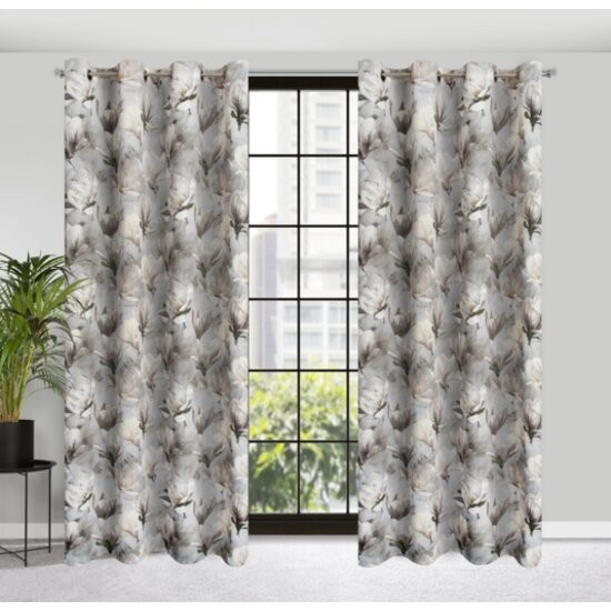 Sivýzávesskvetinovoupotlačounakruhy140x250cm Sivýzávesskvetinovoupotlačounakruhy140x250cm