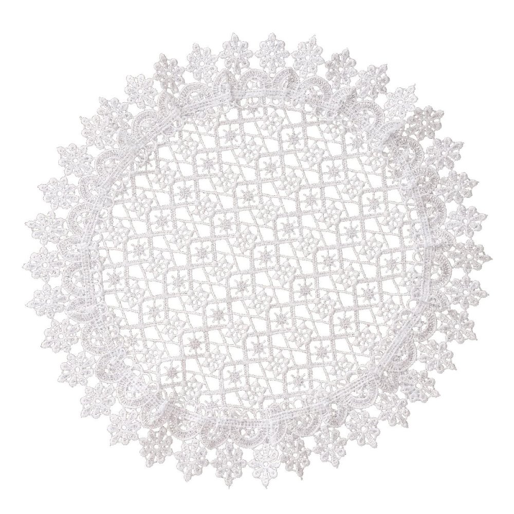 DomTextilu ElegantnýokrúhlyčipkovanýobrúsokPriemer:30cm 68509_124554 biela